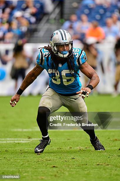 Marcus Ball of the Carolina Panthers plays against the Tennessee Titans at Nissan Stadium on August 20, 2016 in Nashville, Tennessee.