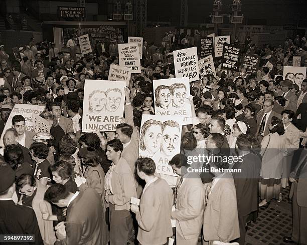 New York, NY- Demonstrators gather at Pennsylvania Station in New York, June 18, to prepare for a trip to Washington, where they will parade with...