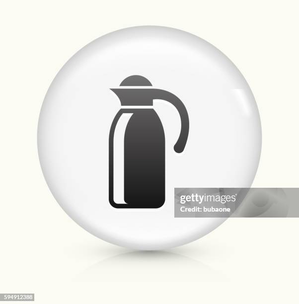 coffee icon on white round vector button - coffee carafe stock illustrations