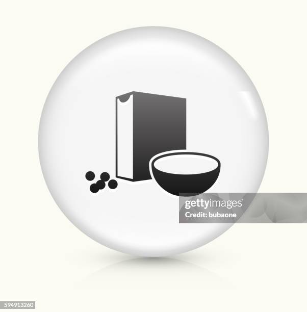cereal icon on white round vector button - breakfast cereal box stock illustrations