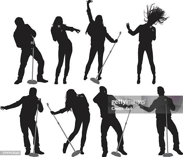 people singing song - rock singers stock illustrations