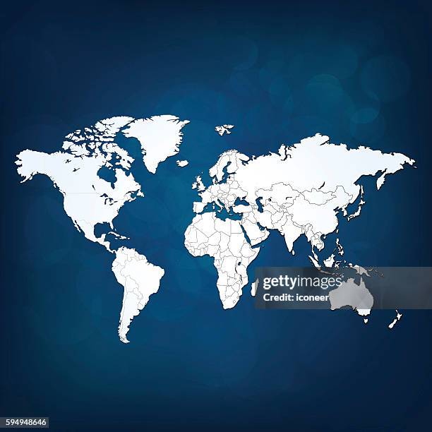 Map Blu 520 World Map With Blue Sky And Clouds Stock Photos, High-Res Pictures ...