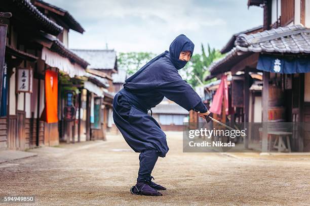 japanese ninja in toei studios, kyoto - ninja stock pictures, royalty-free photos & images