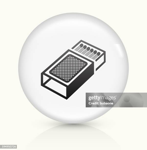 matches icon on white round vector button - match flame stock illustrations