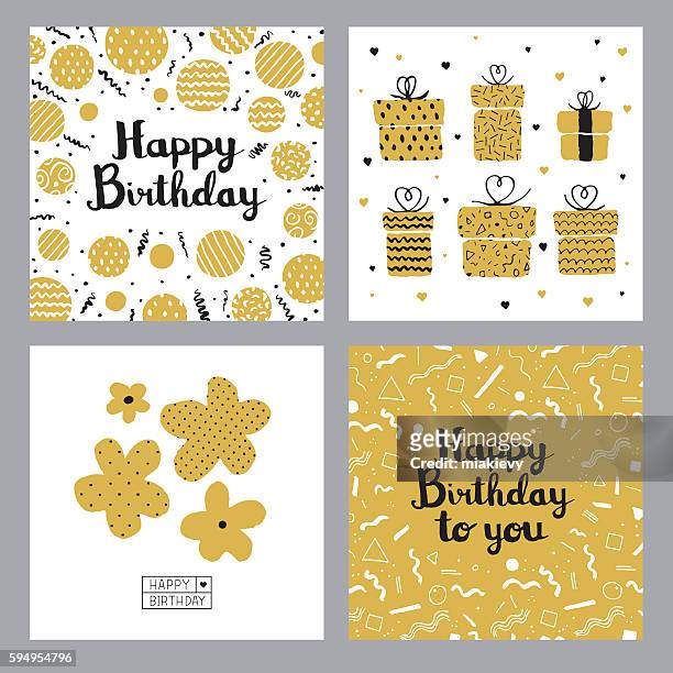 happy birthday cards - birthday pattern stock illustrations