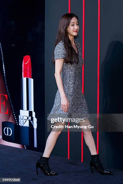 South Korean actress Jung Ryeo-Won attends the photocall for Dior "ROUGE DIOR" Pop Up Store Launch on August 19, 2016 in Seoul, South Korea.