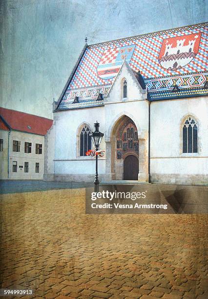 st mark's church, zagreb, croatia - zagreb stock pictures, royalty-free photos & images