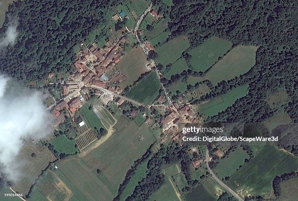 DigitalGlobe AFTER satellite image of the village of San Lorenzo Flaviano...AFTER the earthquake hit on August 24th, 2016.