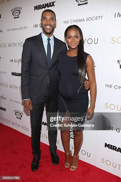 Parker Sawyers and Tika Sumpter attend Miramax, Roadside Attractions & IM Global with The Cinema Society Host a Screening of "Southside With You" on...