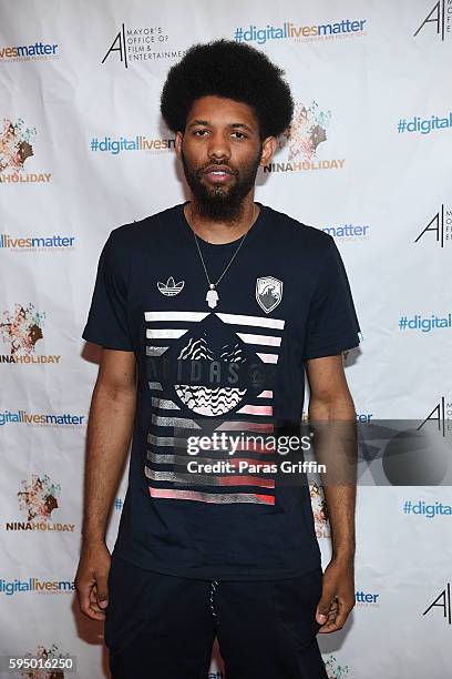 Player DeAndre Bembry attends "#DigitalLivesMatter" Atlanta screening at Regal Atlantic Station on August 24, 2016 in Atlanta, Georgia.