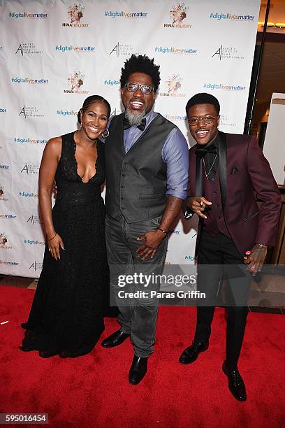 Terri J. Vaughn, David Banner, and DC Young Fly attend "#DigitalLivesMatter" Atlanta screening at Regal Atlantic Station on August 24, 2016 in...