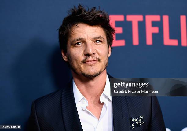 Actor Pedro Pascal, attends the Premiere of Netflix's "Narcos" Season 2 at ArcLight Cinemas on August 24, 2016 in Hollywood, California.