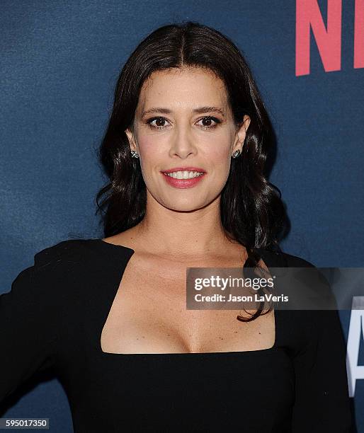 Actress Angie Cepeda attends the season 2 premiere of "Narcos" at ArcLight Cinemas on August 24, 2016 in Hollywood, California.