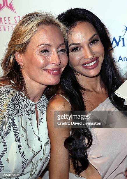 Designer Lubov Azria and actress Jolene Blalock attend the Make-A-Wish Greater Los Angeles Fashion Fundraiser at Taglyan Cultural Complex on August...