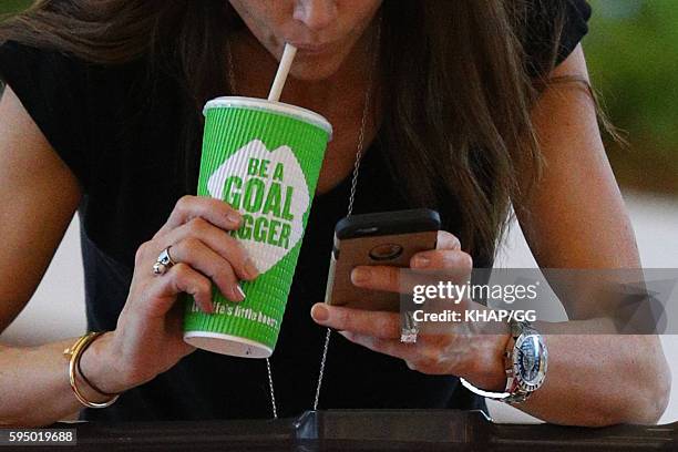 Kyly Clarke pictured shopping on August 25, 2016 in Sydney, Australia.