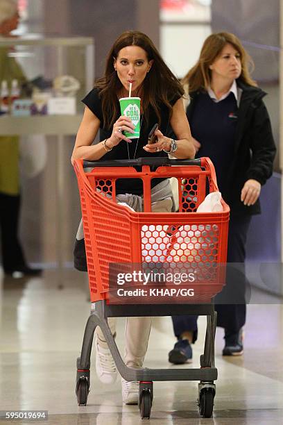 Kyly Clarke pictured shopping on August 25, 2016 in Sydney, Australia.