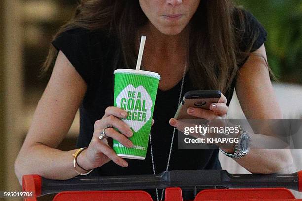 Kyly Clarke pictured shopping on August 25, 2016 in Sydney, Australia.