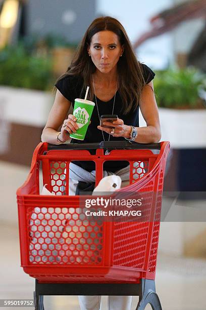 Kyly Clarke pictured shopping on August 25, 2016 in Sydney, Australia.