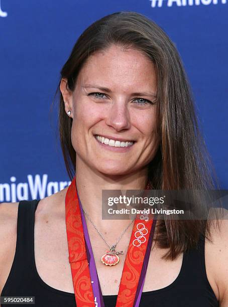 Rower Susan Francia attends a screening of NBC's "American Ninja Warrior" at Universal Studios Hollywood on August 24, 2016 in Universal City,...