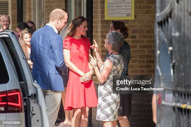 Catherine, Duchess of Cambridge and Prince William, Duke of Cambridge during a visit to the YoungMinds mental health charity helpline, partner of the...