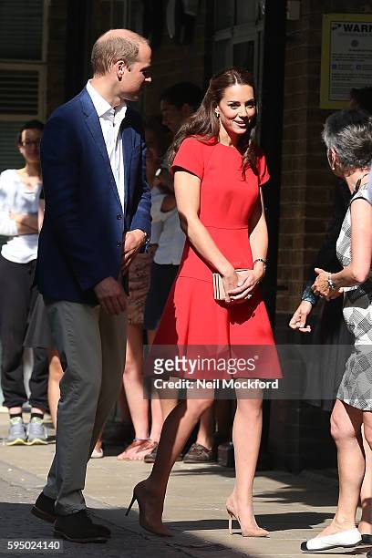 Catherine, Duchess of Cambridge and Prince William, Duke of Cambridge visit YoungMinds Mental Health Charity Helpline on August 25, 2016 in London,...