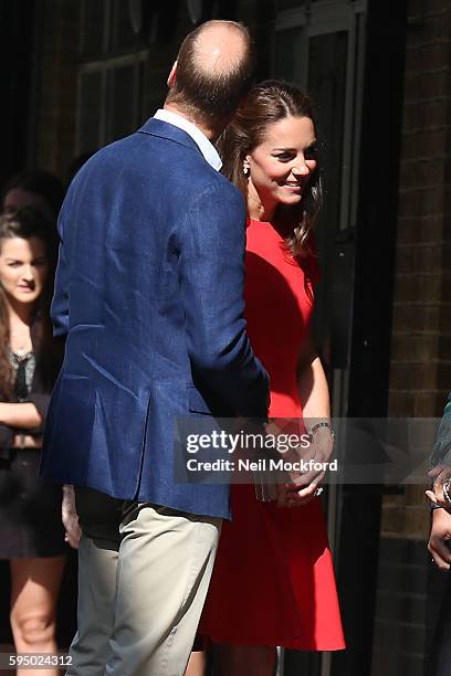 Catherine, Duchess of Cambridge and Prince William, Duke of Cambridge visit YoungMinds Mental Health Charity Helpline on August 25, 2016 in London,...