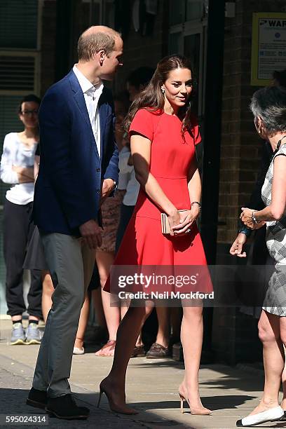 Catherine, Duchess of Cambridge and Prince William, Duke of Cambridge visit YoungMinds Mental Health Charity Helpline on August 25, 2016 in London,...