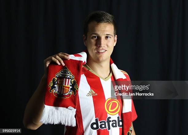 New Sunderland AFC signing Javier Manquillo pictured at the Academy of Light on August 25, 2016 in Sunderland, England.