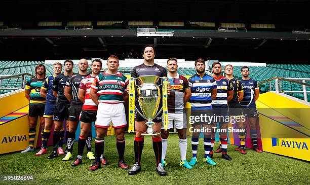 Tom Wood, Captain of Northampton Saints, Gerritt-Jan Van Velze, Captain of Worcester Warriors, Ally Hogg, Captain of Newcastle Falcons, Jack Yeandle,...