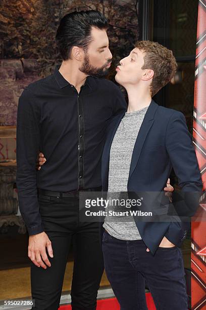 Rylan Clark and Matt Edmundson attend a photocall to launch The X Factor 2016 at Ham Yard Hotel on August 25, 2016 in London, England.