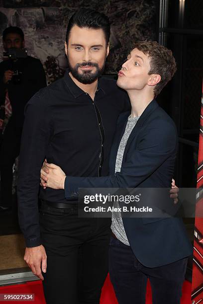 Rylan Clark and Matt Edmondson attend the Launch of the X Factor 2016 at the Ham Yard Hotel on August 25, 2016 in London, England.