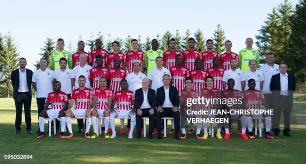 Nancy's players Serge N'Guessan, Antony Robic, Michael Chretien, Christophe Mandanne, Jacques Rousselot , Paul Fischer , Joffrey Cuffaut, Vincent...