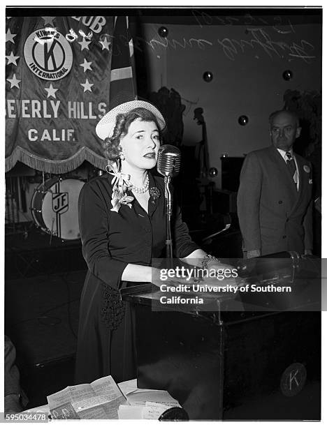 Beverly Hills Kiwanis, Corinne Griffith, Paul Schwab, Durrel W Butler, Beverly Hills, California, October 25, 1951.
