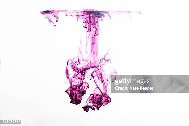 colorful ink drops in water - ink in water imagens e fotografias de stock