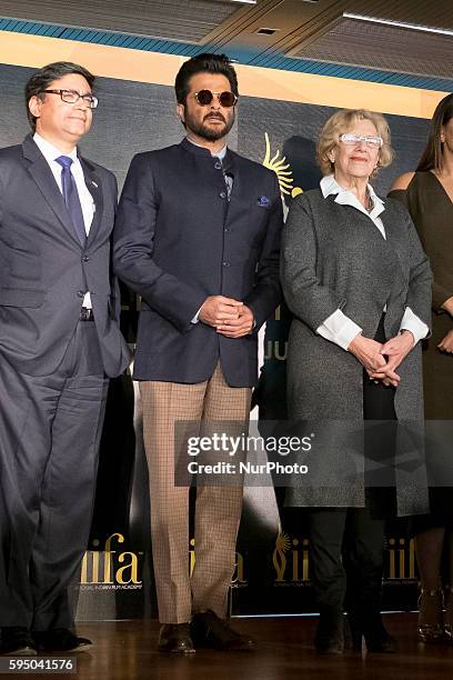 Actor Anil Kapoor attends the 17th International Indian Film Academy awards press conference at the Retiro Park on March 14, 2016 in Madrid, Spain.