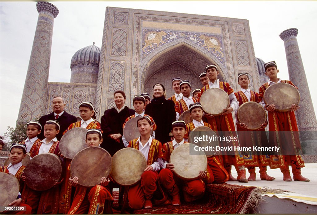 U.S. First Lady Hillary Clinton Visiting Samarkand, Uzbekistan