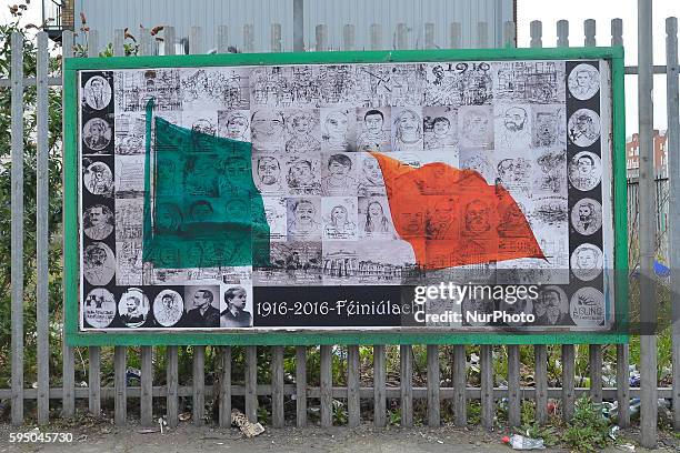 Easter Rebellion related posters on in Central Dublin are as the Irish capital prepares for the centenary of Easter Sunday commemorations. The 1916...