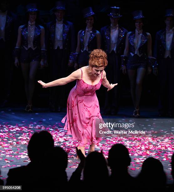 Bernadette Peters during the Broadway Opening Night Curtain Call for 'Follies' in New York City.