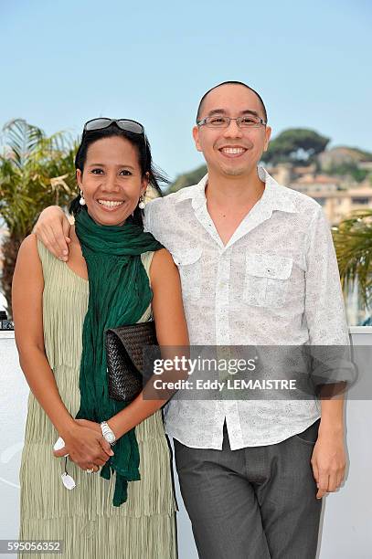 Apichatppong Weerasethakul and Wallapa Mongkolprasert at the photo call for ?Uncle Boonmee Who Can Recall His Past Lives? during the 63rd Cannes...