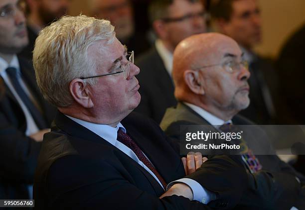 Eamon Gilmore, during George A. Papandreou address at Institute of International and European Affairs . George Papandreou is the former Prime...