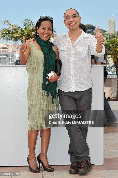 Apichatppong Weerasethakul and Wallapa Mongkolprasert at the photo call for ?Uncle Boonmee Who Can Recall His Past Lives? during the 63rd Cannes...