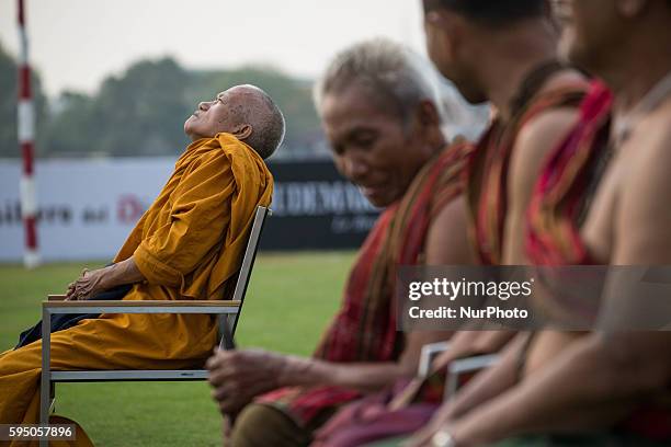 Monk Blessing Ceremony started at the 2016 King's Cup Elephant Polo at Anantara Chaopraya Resort in Bangkok, Thailand on March 10, 2016. The King's...