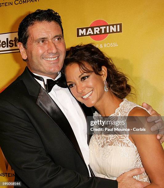Eva La Rue and Joe Cappuccio arrive at the Weinstein Company after party for the 67th annual Golden Globes held at the Beverly HIlton.