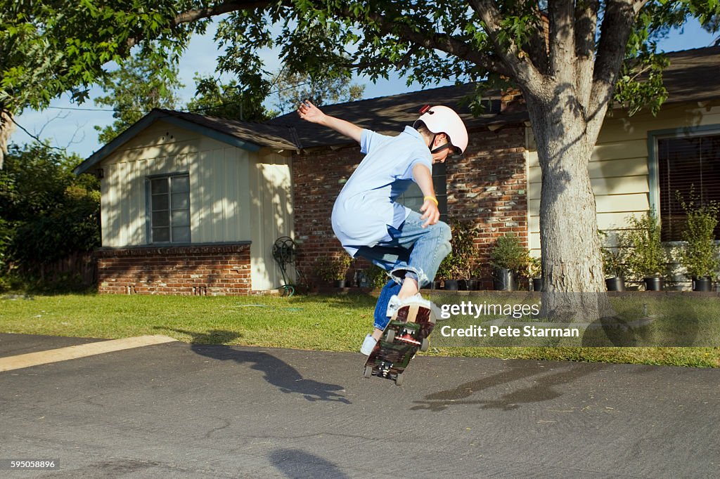 Boy Skateboarding