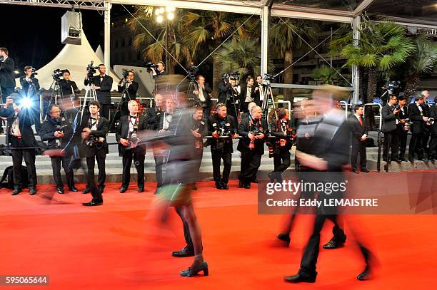 Feature of the red carpet at the premiere of ?Outrage? during the 63rd Cannes International Film Festival.