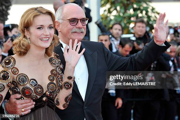 Actress Nadezhda Mihalkova and director Nikita Mikhalkov at the premiere of ?The Exodus - Burnt By The Sun 2? during the 63rd Cannes International...