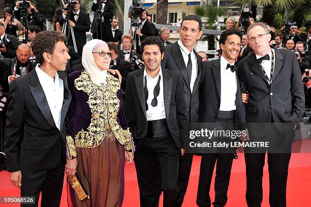 Actors Jamel Debbouze, Sami Bouajila, Roschdy Zem, Director Rachid Bouchareb and Chafia Boudraa at the premiere of ?Outside the Law? during the 63rd...