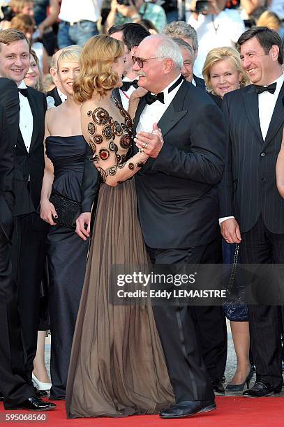 Actress Nadezhda Mihalkova and director Nikita Mikhalkov at the premiere of ?The Exodus - Burnt By The Sun 2? during the 63rd Cannes International...