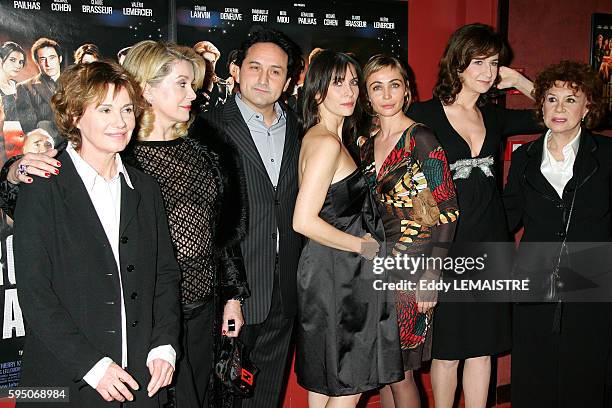 Director Thierry Klifa with members of cast Miou Miou, Catherine Deneuve, Geraldine Pailhas, Emmanuelle Beart, Valerie Lemercier and Claire Maurier...