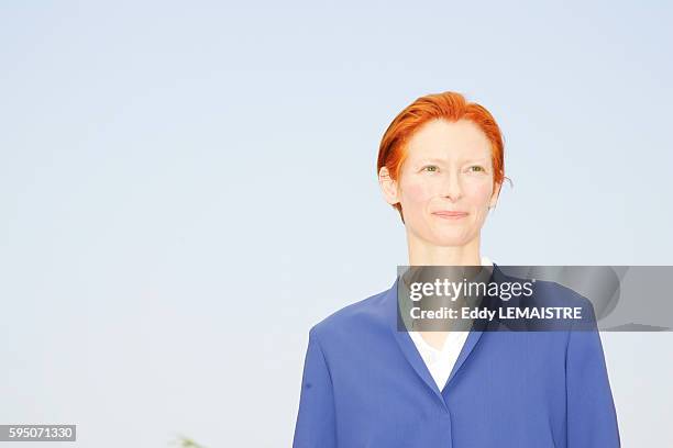 Tilda Swinton at the photo call of "The Man From London" during the 60th Cannes Film Festival.